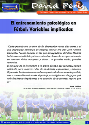 El entrenamiento psicológico en fútbol: Variables implicadas